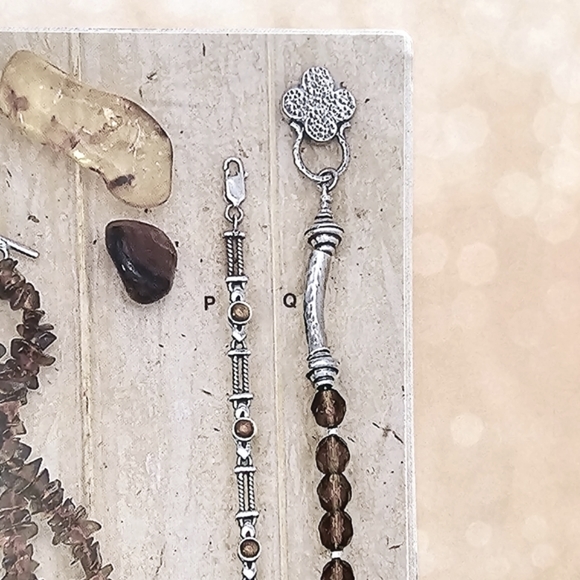 RARE Silpada Sterling Silver Smokey Topaz Clover Charm Bracelet B0689 *Firm* - Picture 12 of 13